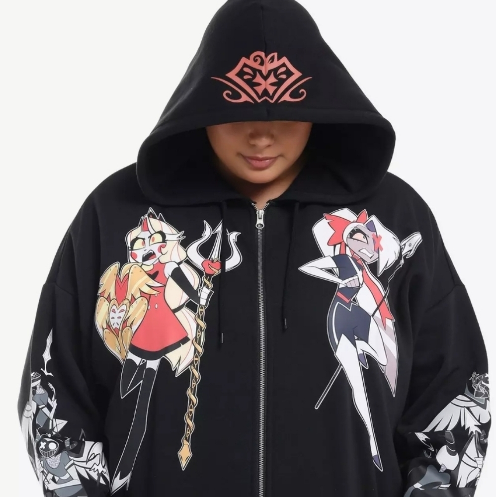 Hazbin Hotel Vaggie & Charlie Girls Plus Size Hoodie Size 0 Large